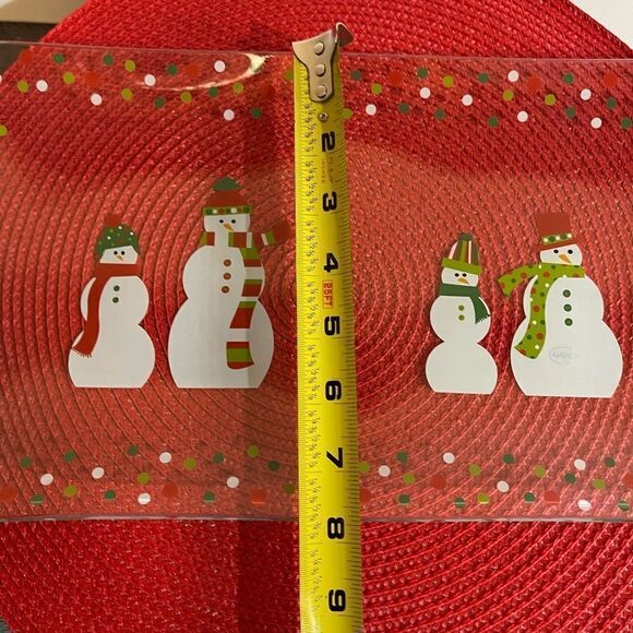Pampered Chef Snowman Dots Divided Platter #3012 NWT - Picture 6 of 7